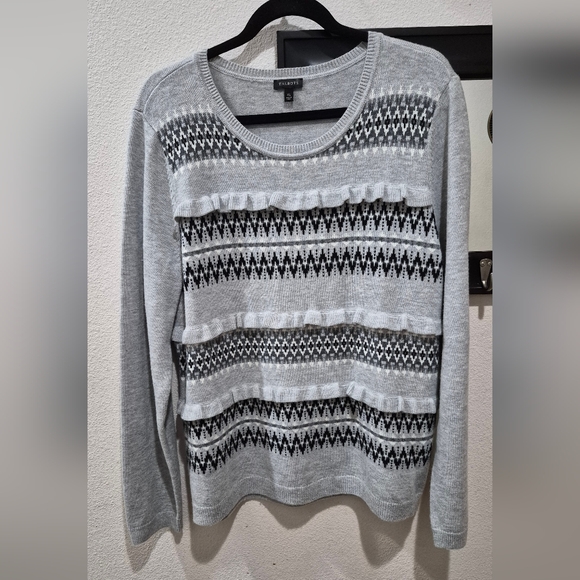 Talbots Sweaters - Talbots Fair Isle Ruffle Sweater – Lambswool Blend Size XL EUC